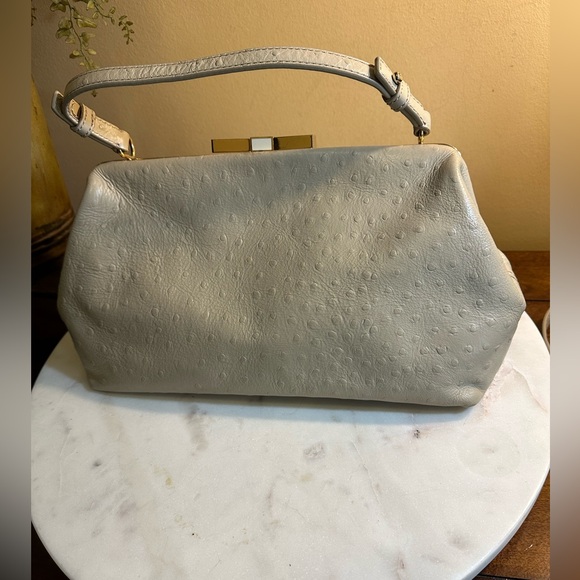 KATE SPADE framed ostrich print bag - Picture 3 of 16